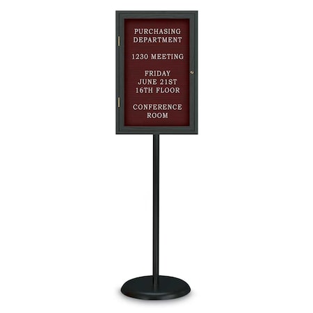 United Visual Products Corkboard, Triple Door, Radius Frame, 96x48", Black/Black Rubber UV7006-BLACK-RUBBER